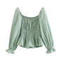 Square Neck Puff Sleeve Shirt