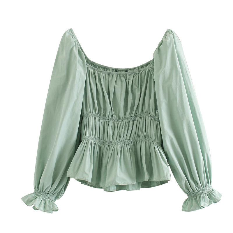 Square Neck Puff Sleeve Shirt