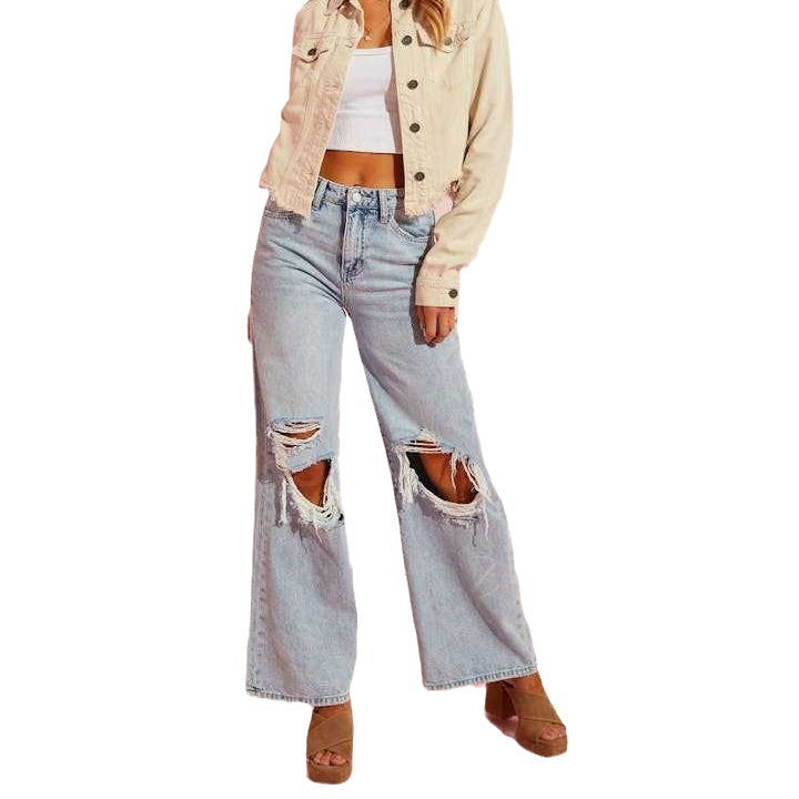 Women's Distressed Slimming Jeans
