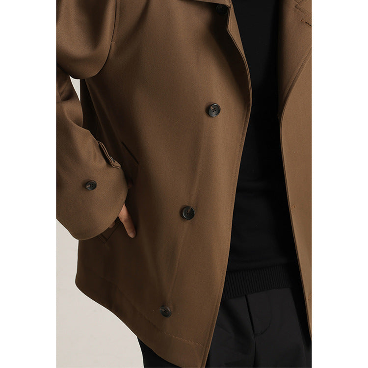 Men's Twill Blended Turn-down Collar Coat