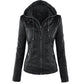 Leather/PU Detachable Hooded Jacket