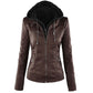 Leather/PU Detachable Hooded Jacket