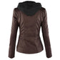 Leather/PU Detachable Hooded Jacket