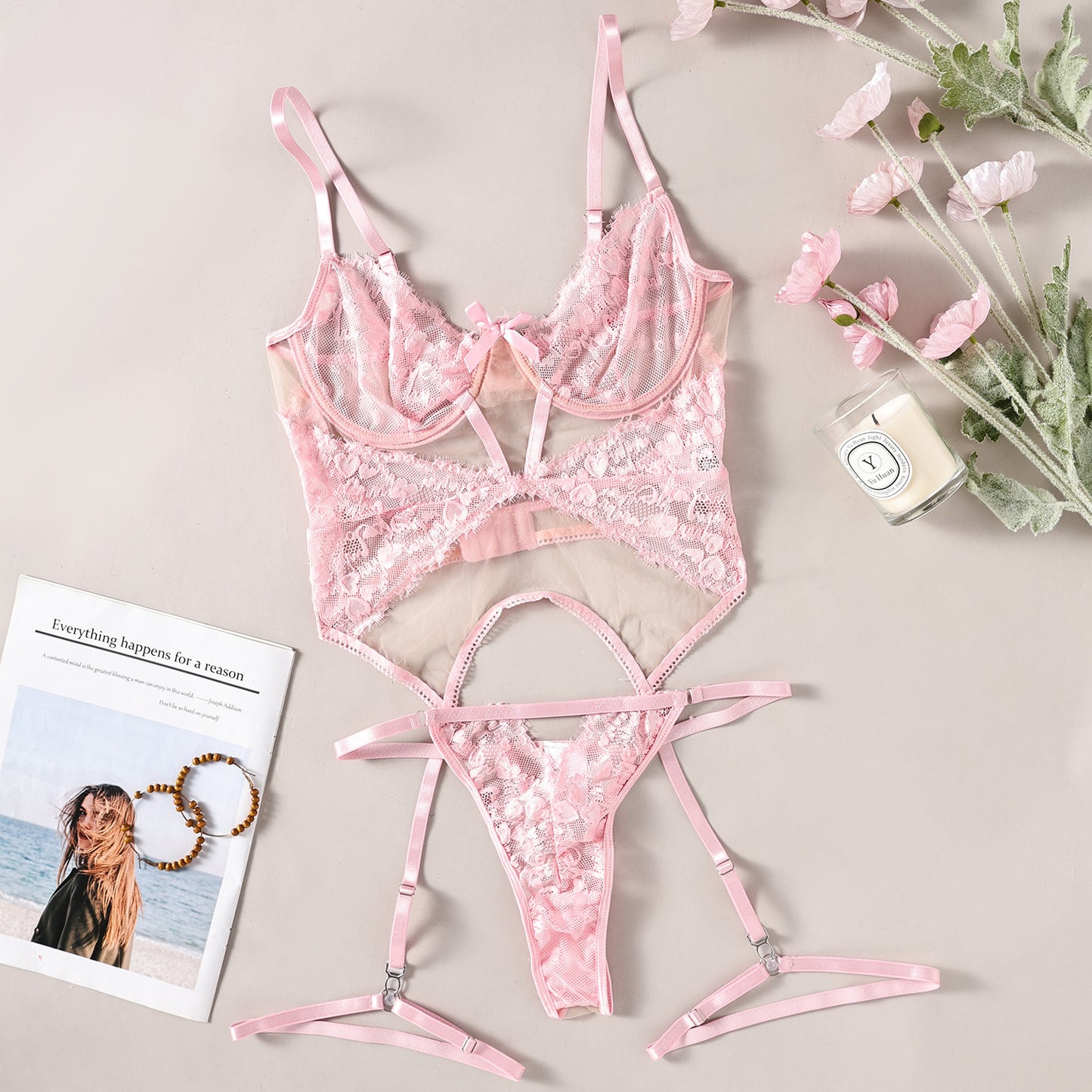 Ladies Hearts Lingerie Set