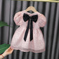 Princess Girl Bow Tie Cotton Dress