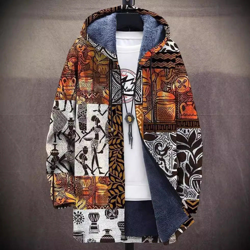 Fashion Digital Printing Fleece Padded Jacket For Men