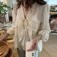 Women's Retro V-neck Loose Shirt