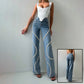 Straight Leg Rhinestone Denim Pants