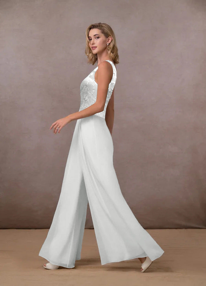 Women's V-neck Chiffon Pants Jumpsuit