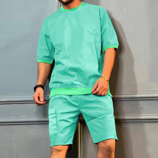 Men's Trendy Round Neck Short-sleeved 2pcs