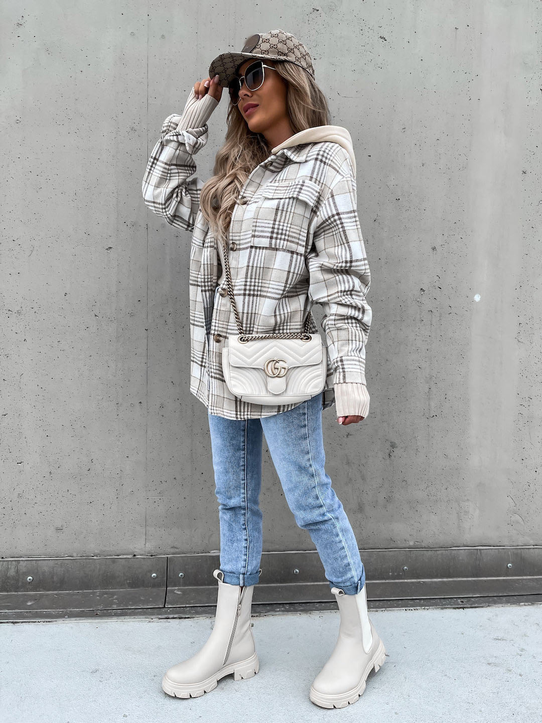 Women's Woolen Plaid Jacket