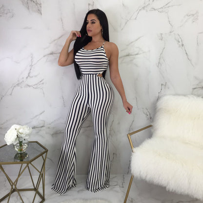 Striped Fitted Jumpsuit