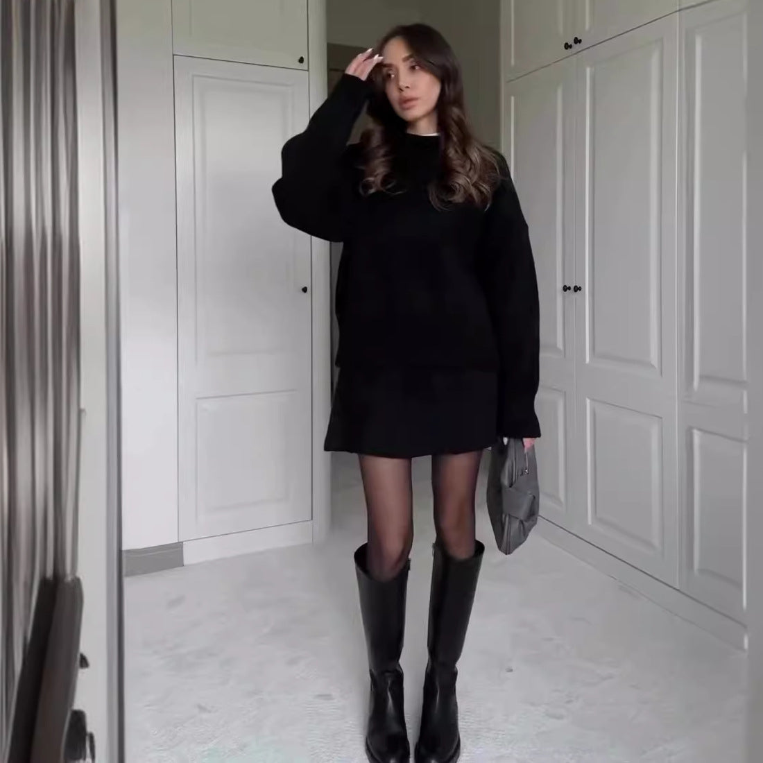 Women's 2 Pieces Knitted Skirt Suit