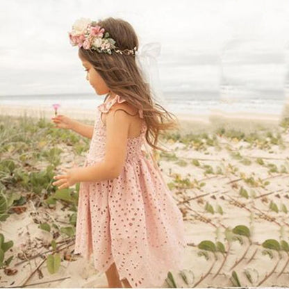 Girls Cotton Eyelet Dress | Ajanka Inc.