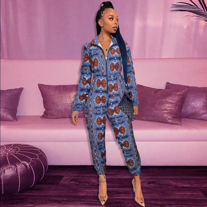 Contrast Printed Jumpsuit