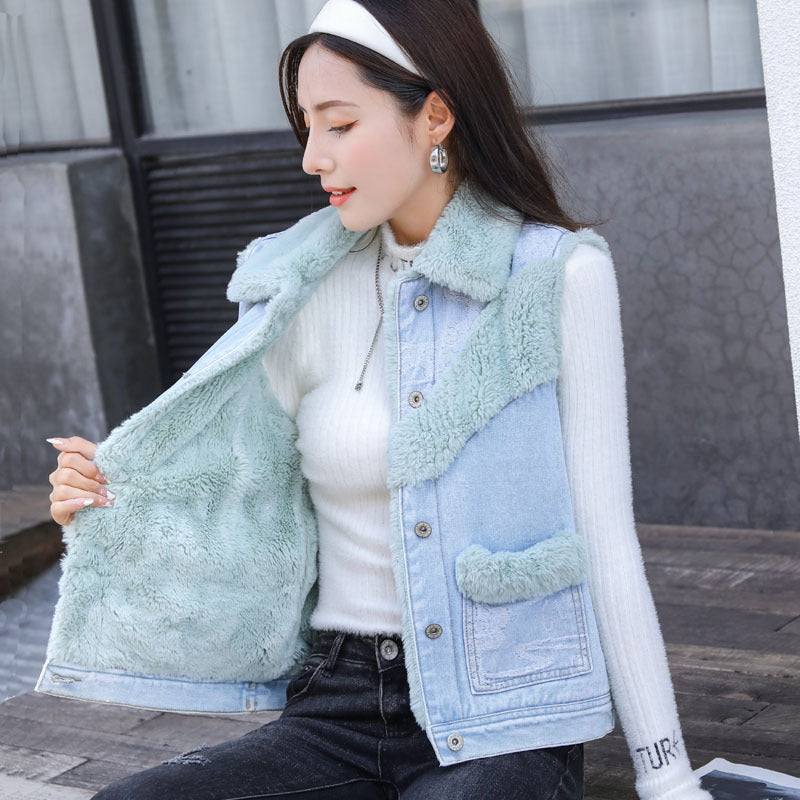 Lined Denim Vest