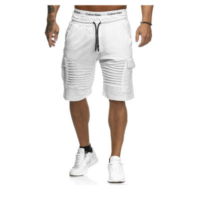 Men's Pleated Drawstrings Shorts