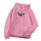 Single Butterfly Autumn And Winter Loose Hoodie For Women