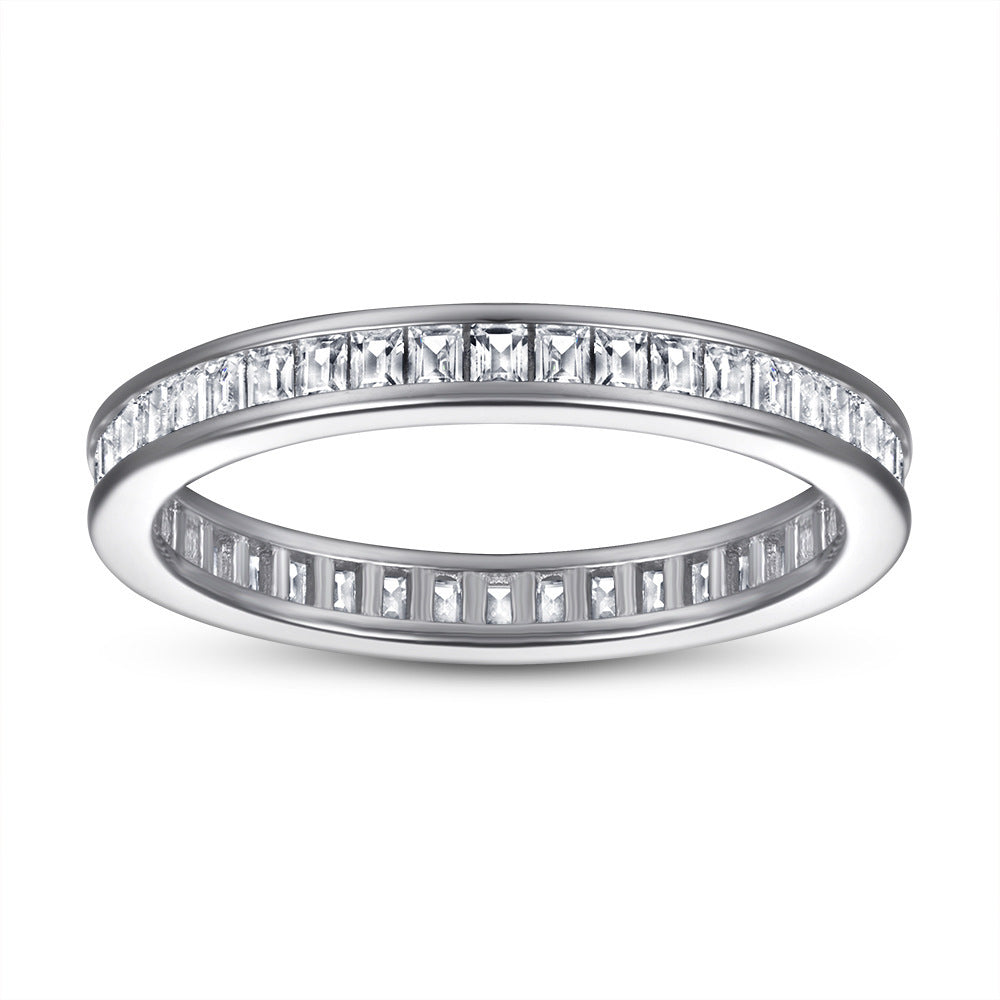 Sterling Silver Diamond-studded Ring