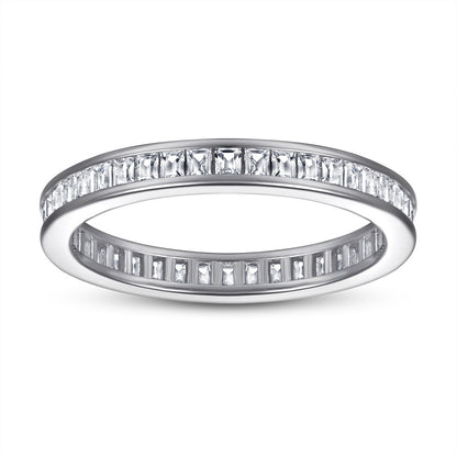 Sterling Silver Diamond-studded Ring