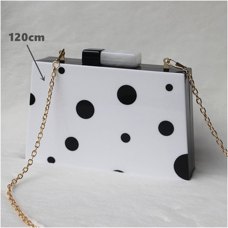 Black And White Polka Dot Clutch Bag