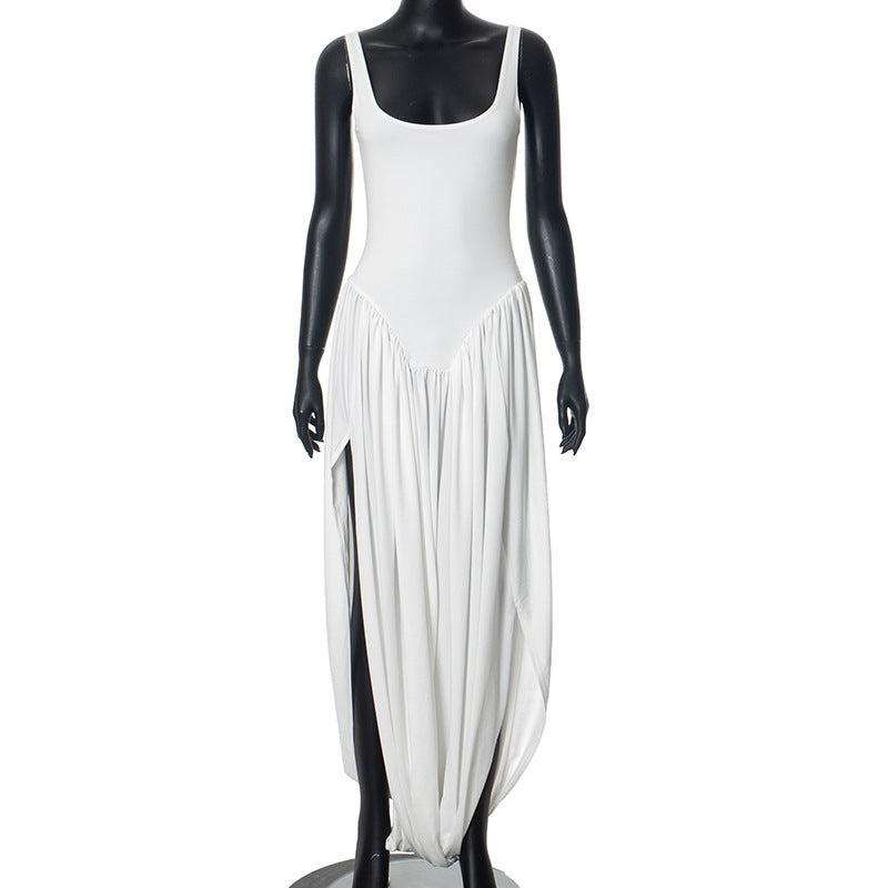 Haram Sling Backless Pleated Dress