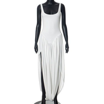 Haram Sling Backless Pleated Dress