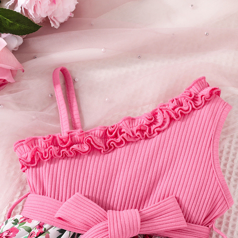 Little Girl's Floral Suspender Dress