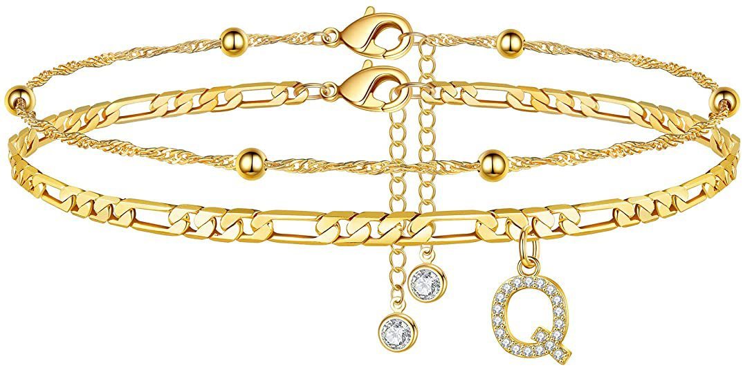 Zircon Letters Anklet
