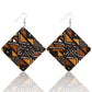 African Wooden Bohemian Square Earrings