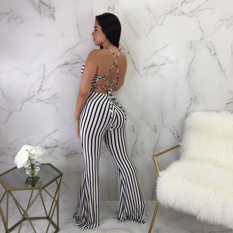 Striped Fitted Jumpsuit