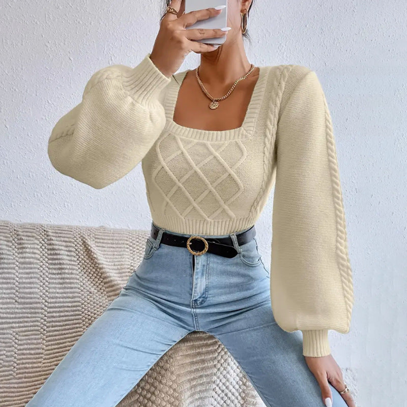 Women's Square Collared Sweater