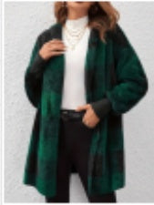 Loose Plaid Long Cardigan For Women