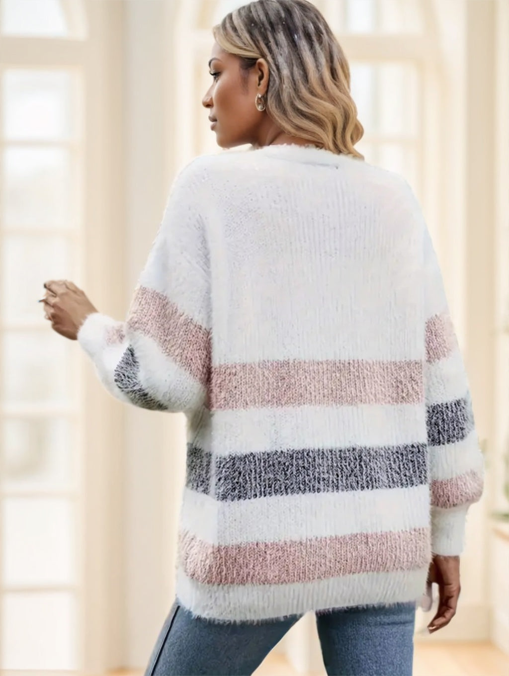 Warm French Stripe Cardigan For Women