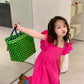 Girls Flounced Sleeve Ruffles Bow Dress