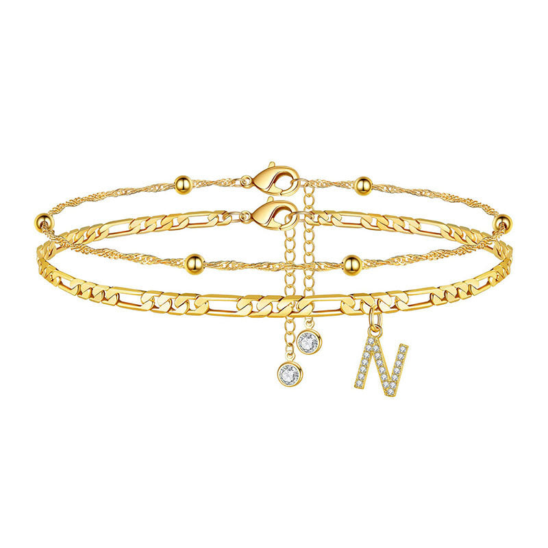 Zircon Letters Anklet