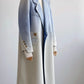 Women's Wool Coat (Blue Gradient White)