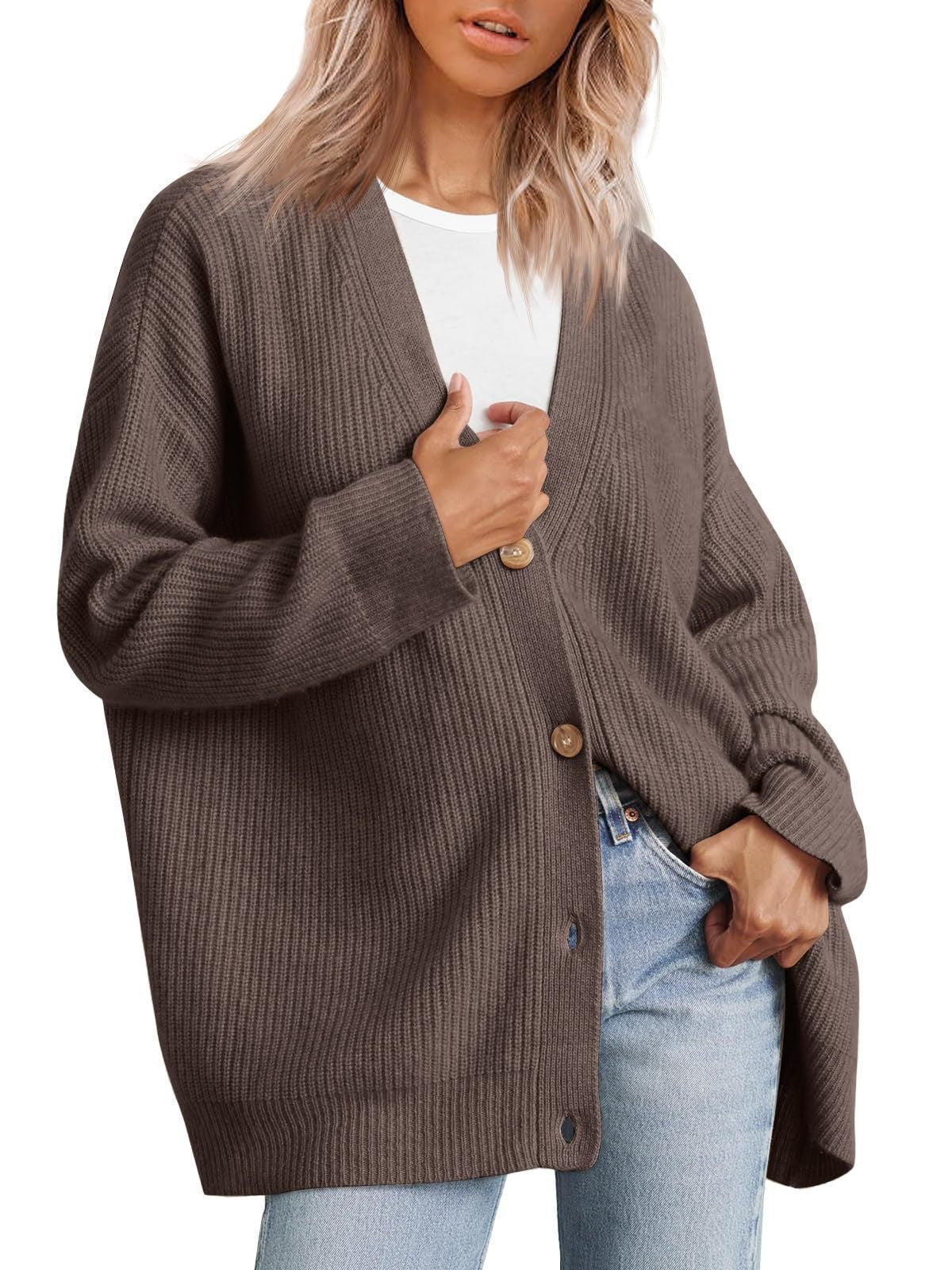 V-neck Flattering Knit Cardigan For Women
