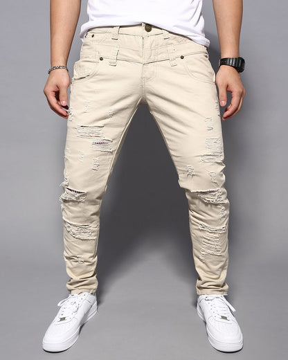 Double Waist Ripped Cargo Trousers