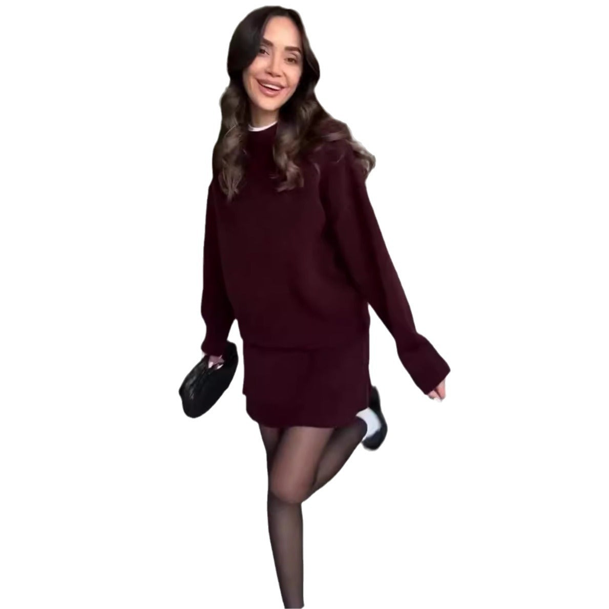 Women's 2 Pieces Knitted Skirt Suit