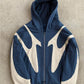 Pattern Stitching Trendy Zipper Hoodie For Men