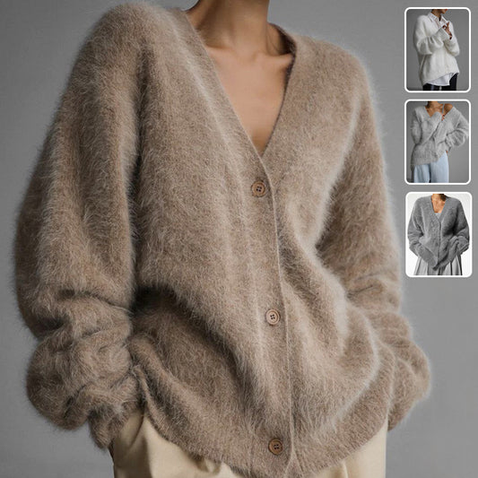 V-neck Knitted Button Cardigan