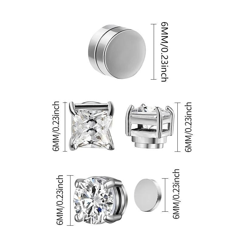 Crystal Magnetic Ear Clip For Men