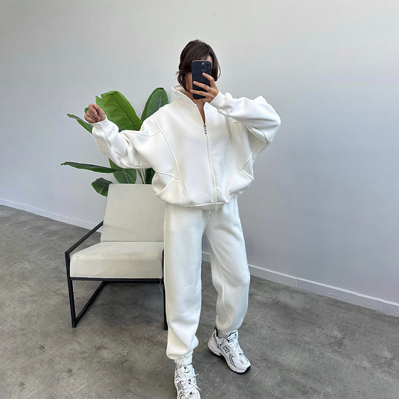 2 Pcs Sports Suits with  Drawstring Trousers