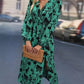 Printed V-neck Dress