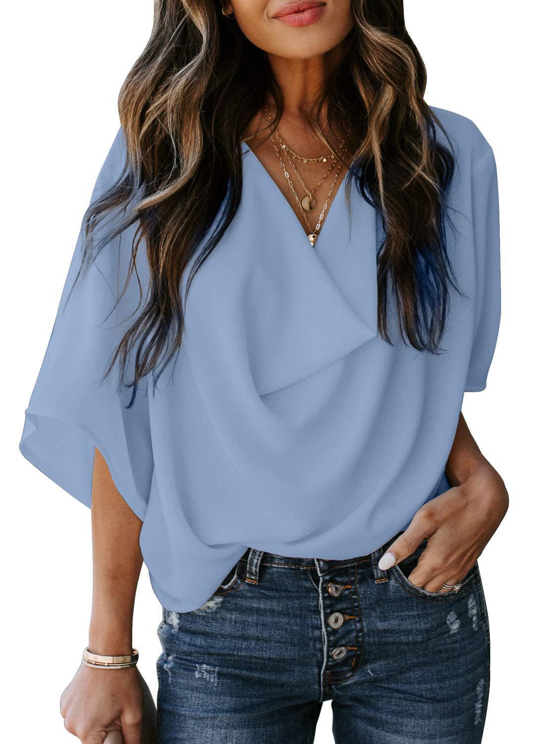 Cold Neck Chiffon Top