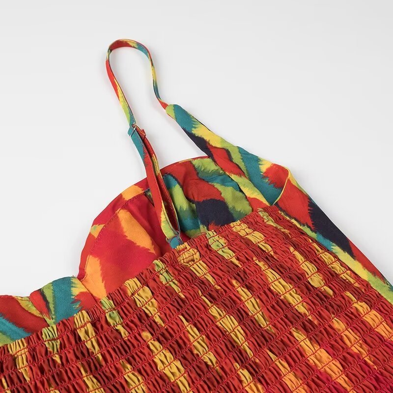 Abstract Suspender Dress