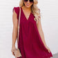 Jacquard Cutout V-Neck Beach Dress