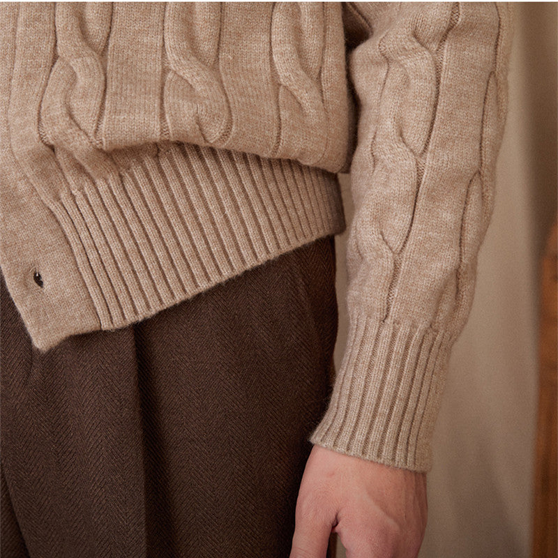 Twisted Flower Retro Casual Cardigan For Men