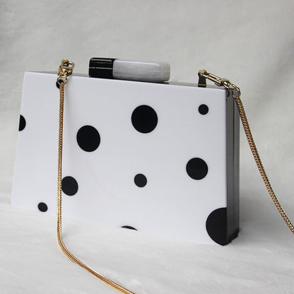 Black And White Polka Dot Clutch Bag